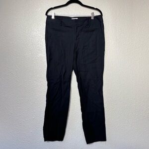 Helmut Lang Black Straight Leg Wool Blend Pull On Pants Size 10
